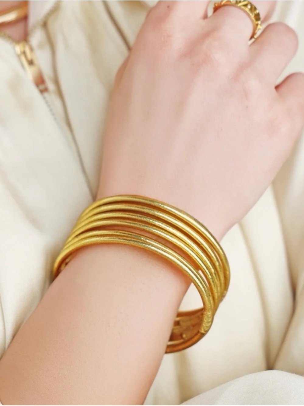 Gold Multi-Band Women's Bracelet - Sleek Layered Design
